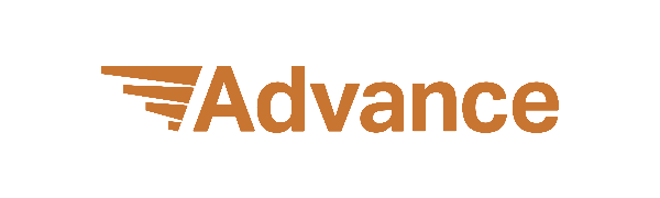Advance written in orange