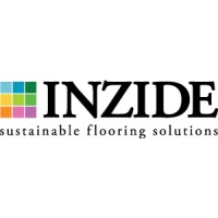 a square made up of 9 small coloured squares, INZIDE written to the right of it, sustainable flooring solutions witten underneath